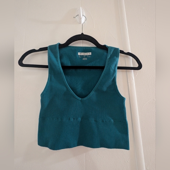 Forever 21 Deep Teal Ribbed Tank Top - Picture 1 of 4